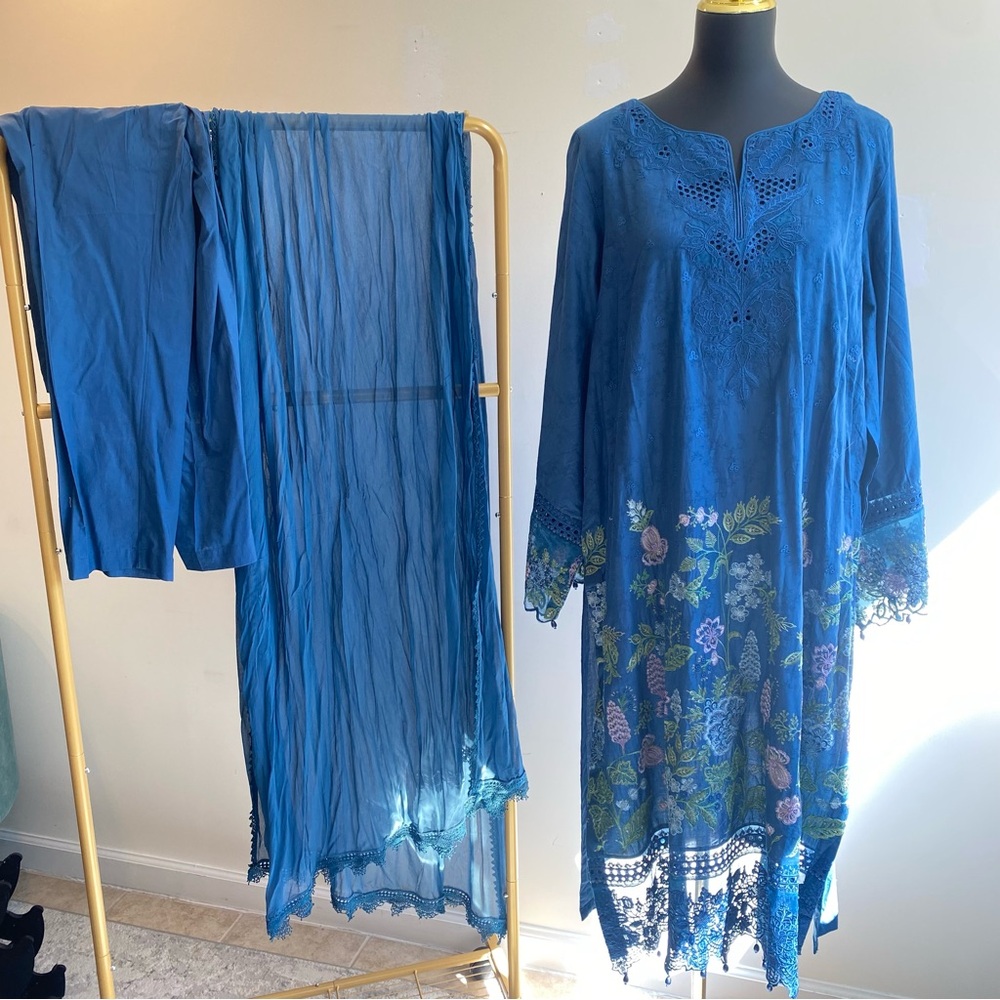 Maria B XL blue Shalwar Kameez/ Pakistani outfit